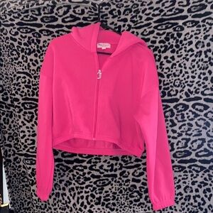 hot pink cropped juicy couture zip-up